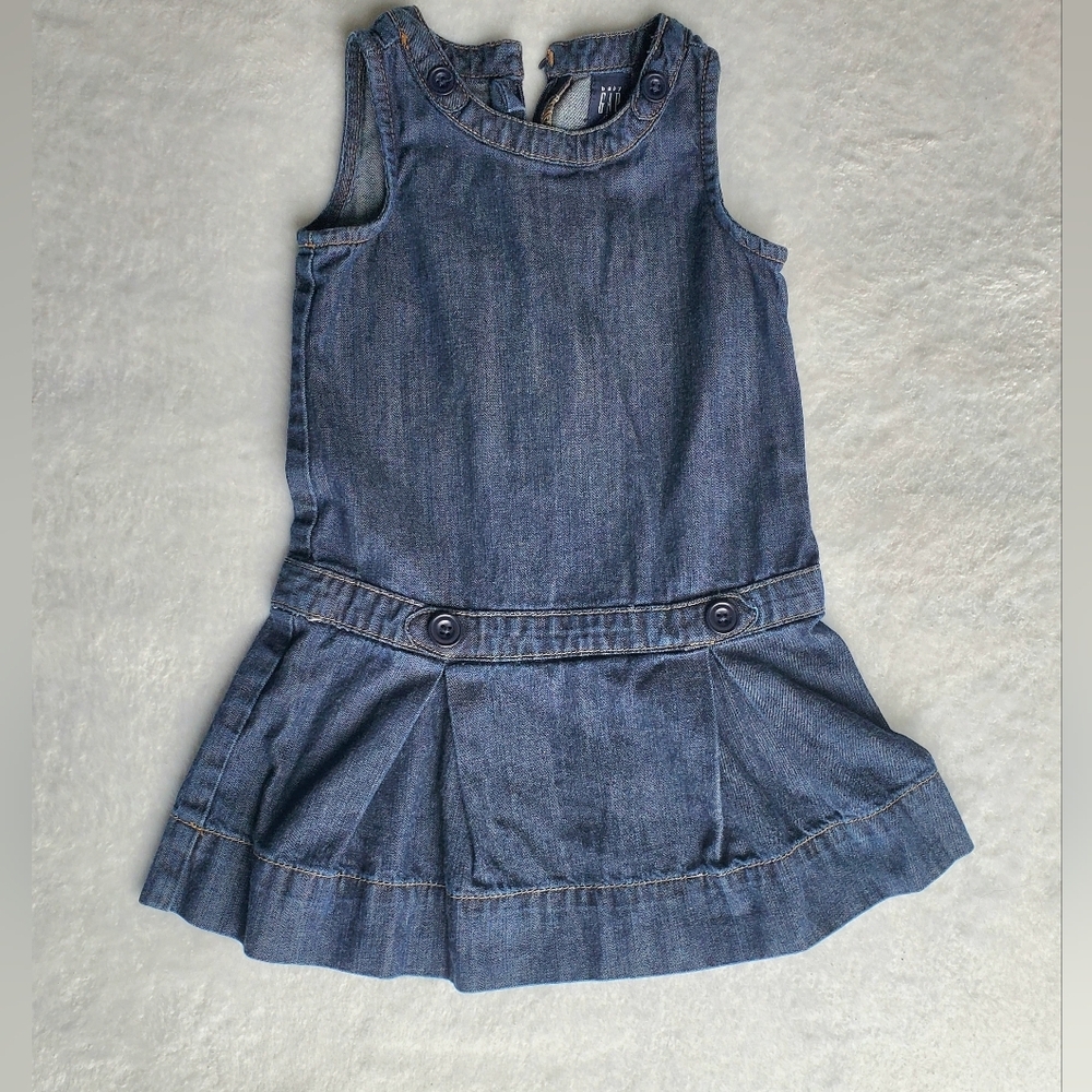 baby GAP Sleeveless Denim Dress - Dark Blue- Size 3Y